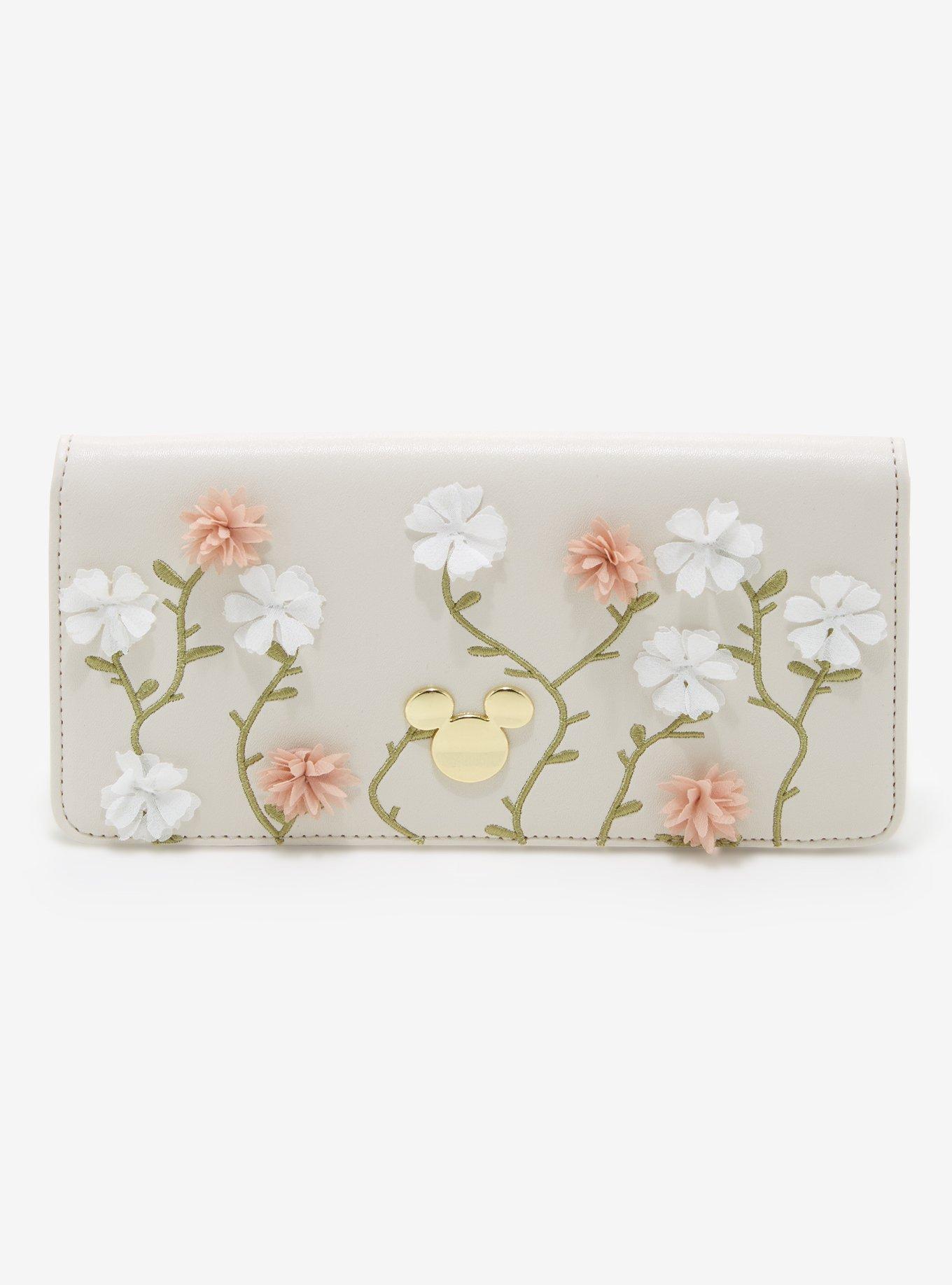 Disney Mickey Mouse Flower Appliqué Wallet, , hi-res