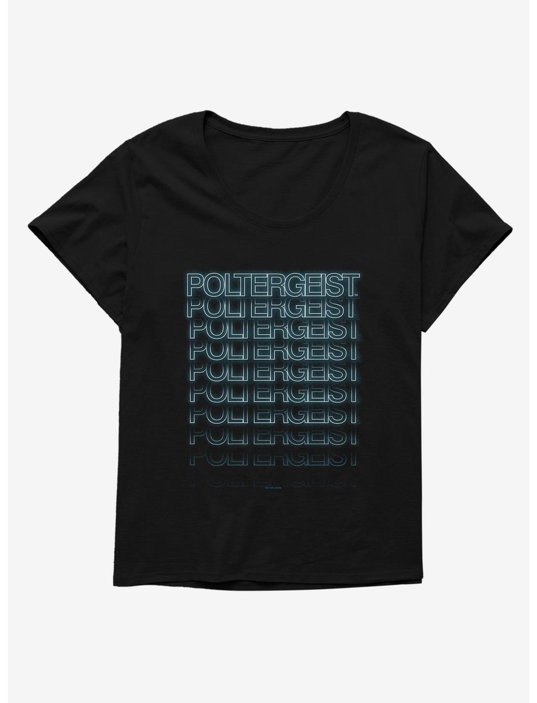 Poltergeist Layered Logo Womens T-Shirt Plus Size, BLACK, hi-res