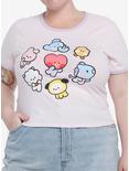 BT21 Minini Pastel Girls Ringer T-Shirt Plus Size, MULTI, hi-res