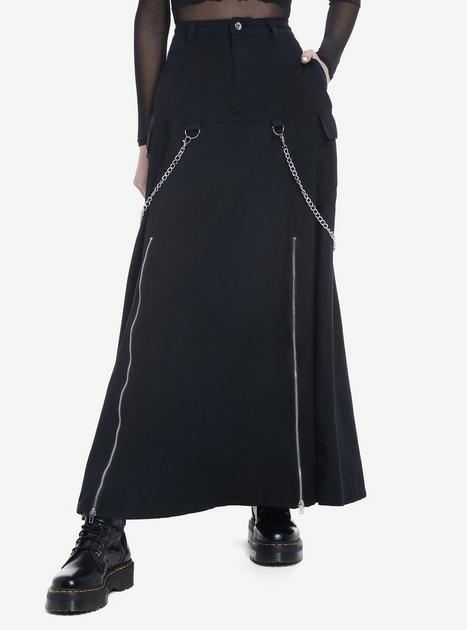 Chain Suspender Zipper Maxi Skirt | Hot Topic