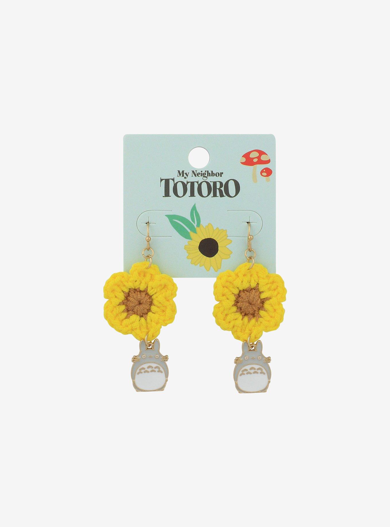 Studio Ghibli My Neighbor Totoro Crochet Flower Drop Earrings, , hi-res