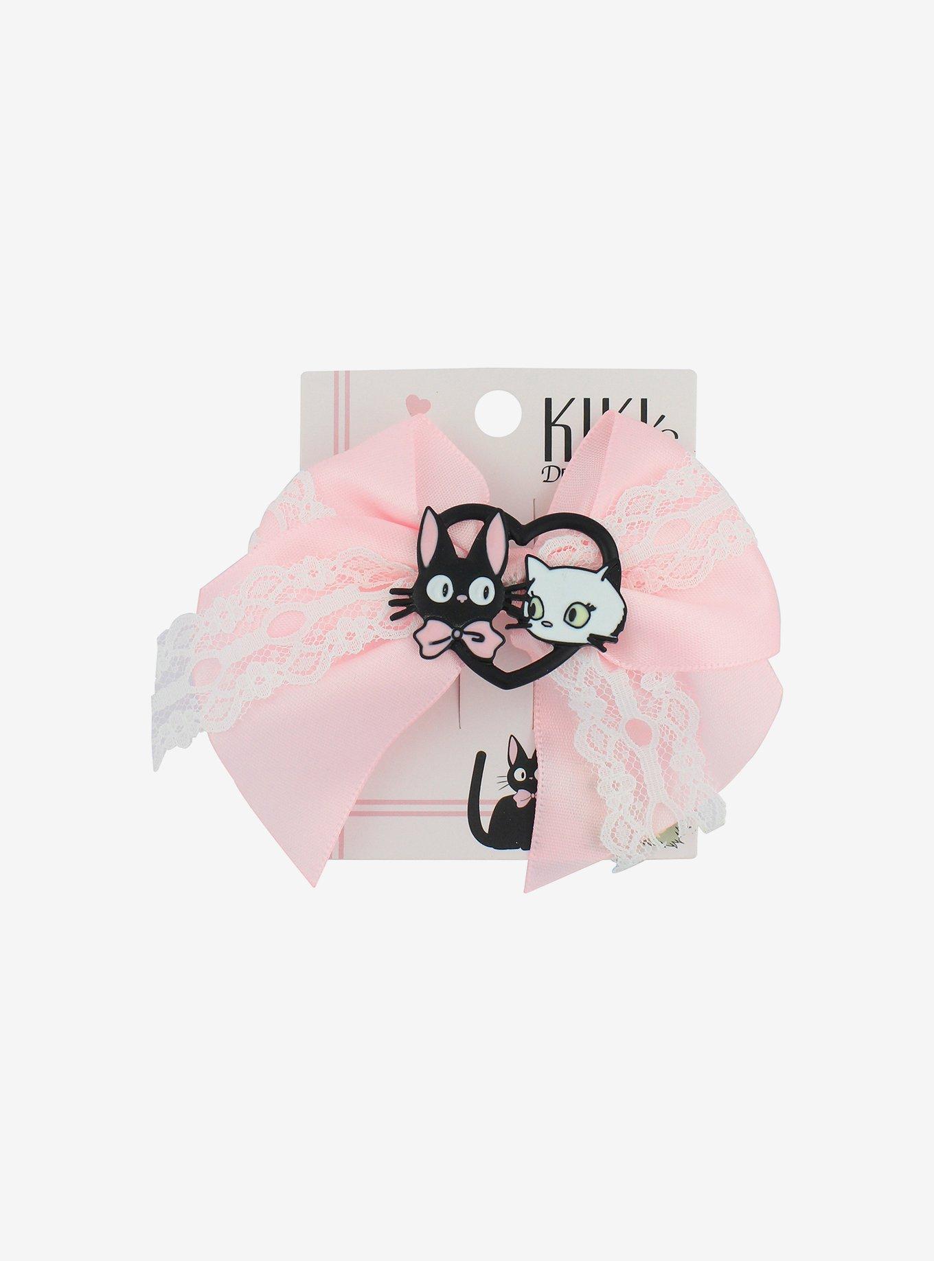 Her Universe Studio Ghibli Kiki's Delivery Service Jiji & Lily Pink Hair Bow, , hi-res