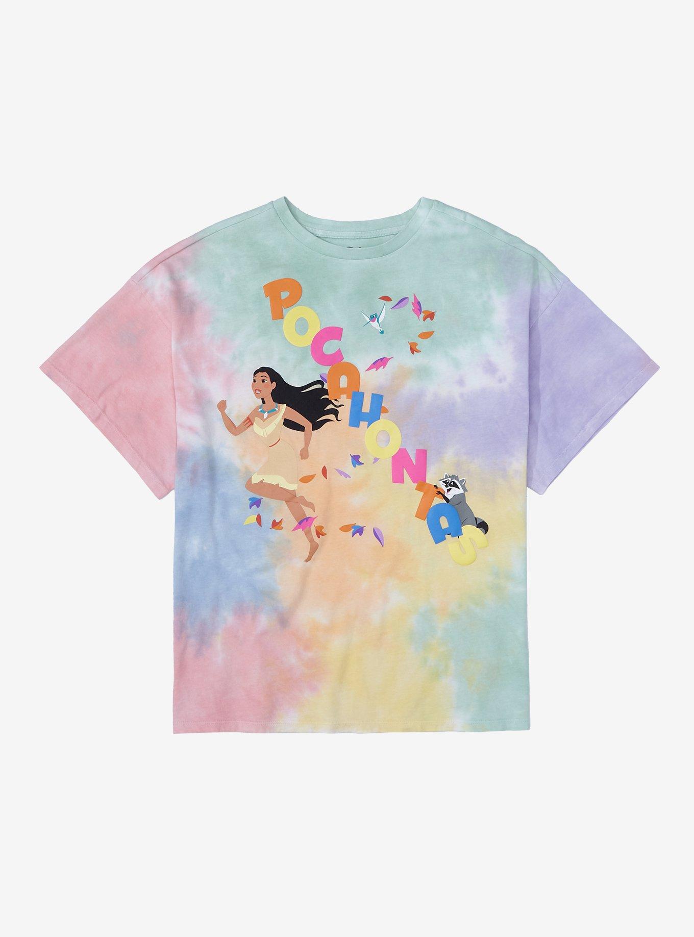 Disney Pocahontas Characters Tie-Dye Plus Size T-Shirt - BoxLunch Exclusive, MULTI, hi-res