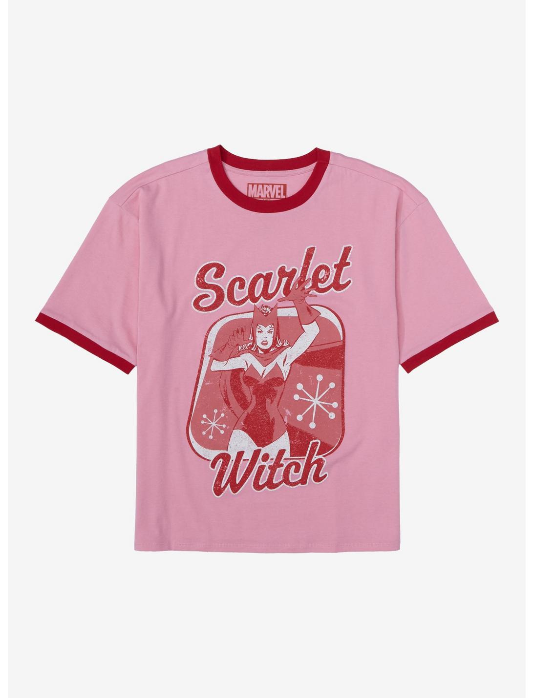 Marvel Scarlet Witch Retro Ringer T-Shirt - BoxLunch Exclusive, LIGHT PINK, hi-res
