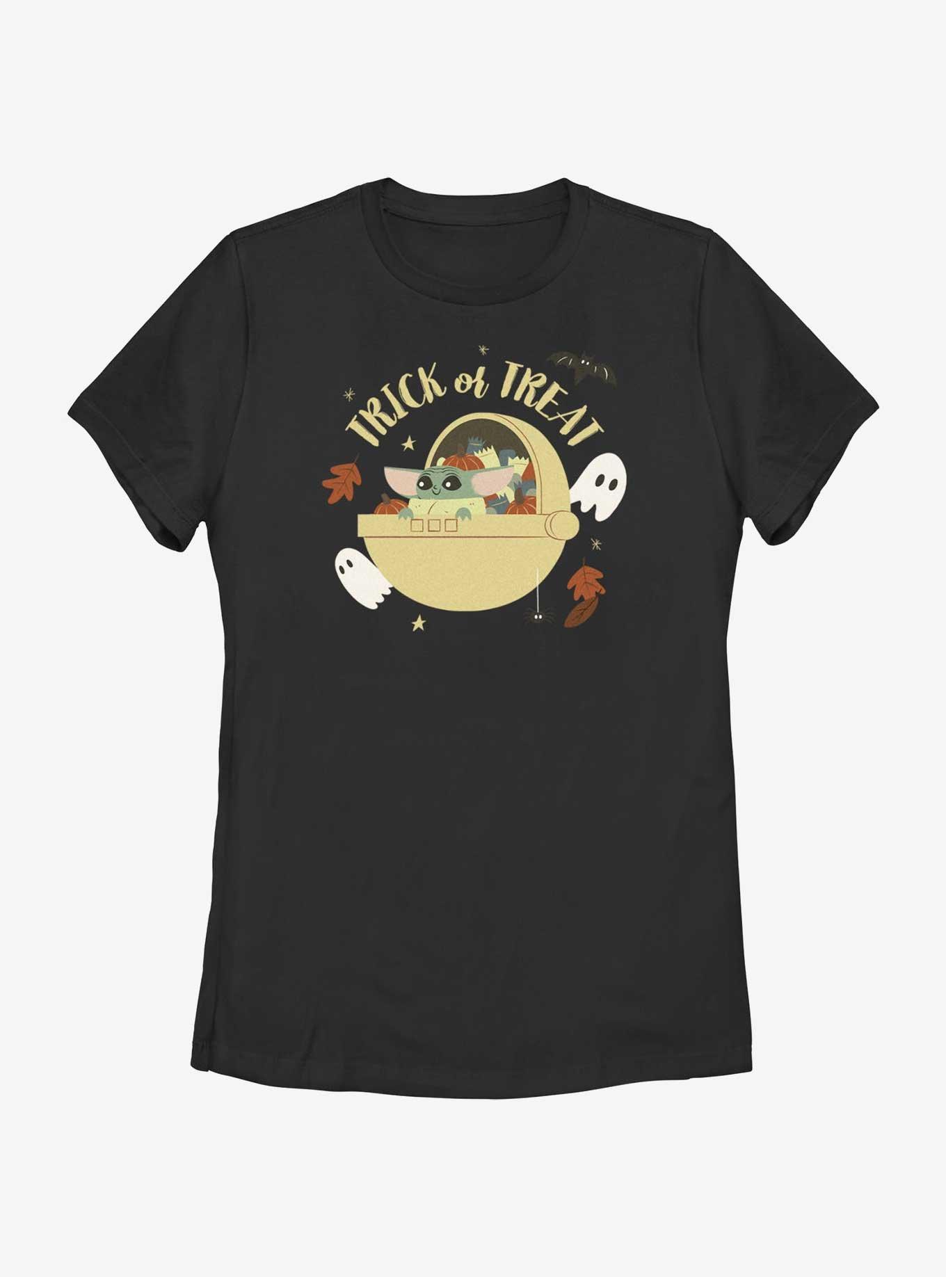 Star Wars The Mandalorian The Trick Or Treat Child Womens T-Shirt, BLACK, hi-res