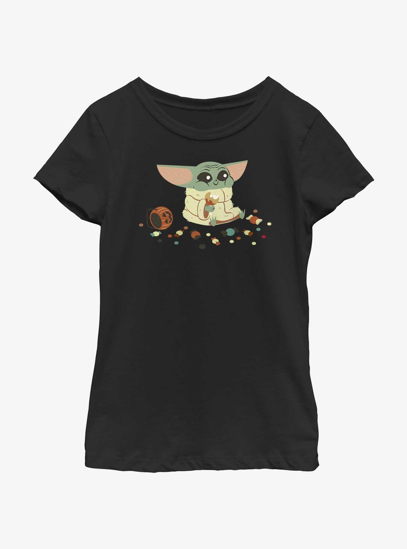 Star Wars The Mandalorian The Child Eating Candy Youth Girls T-Shirt, BLACK, hi-res
