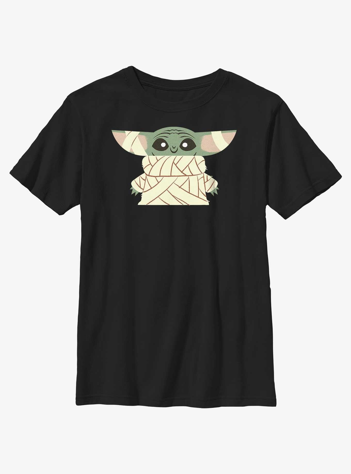 Star Wars The Mandalorian The Mummy Child Youth T-Shirt, BLACK, hi-res view 1
