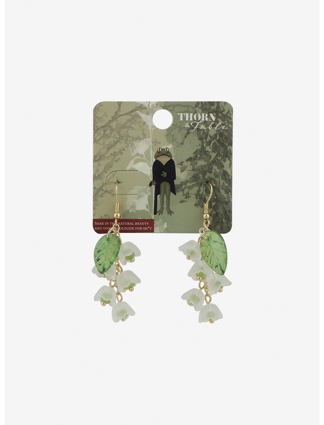 Thorn & Fable® Floral Leaf Drop Earrings, , hi-res