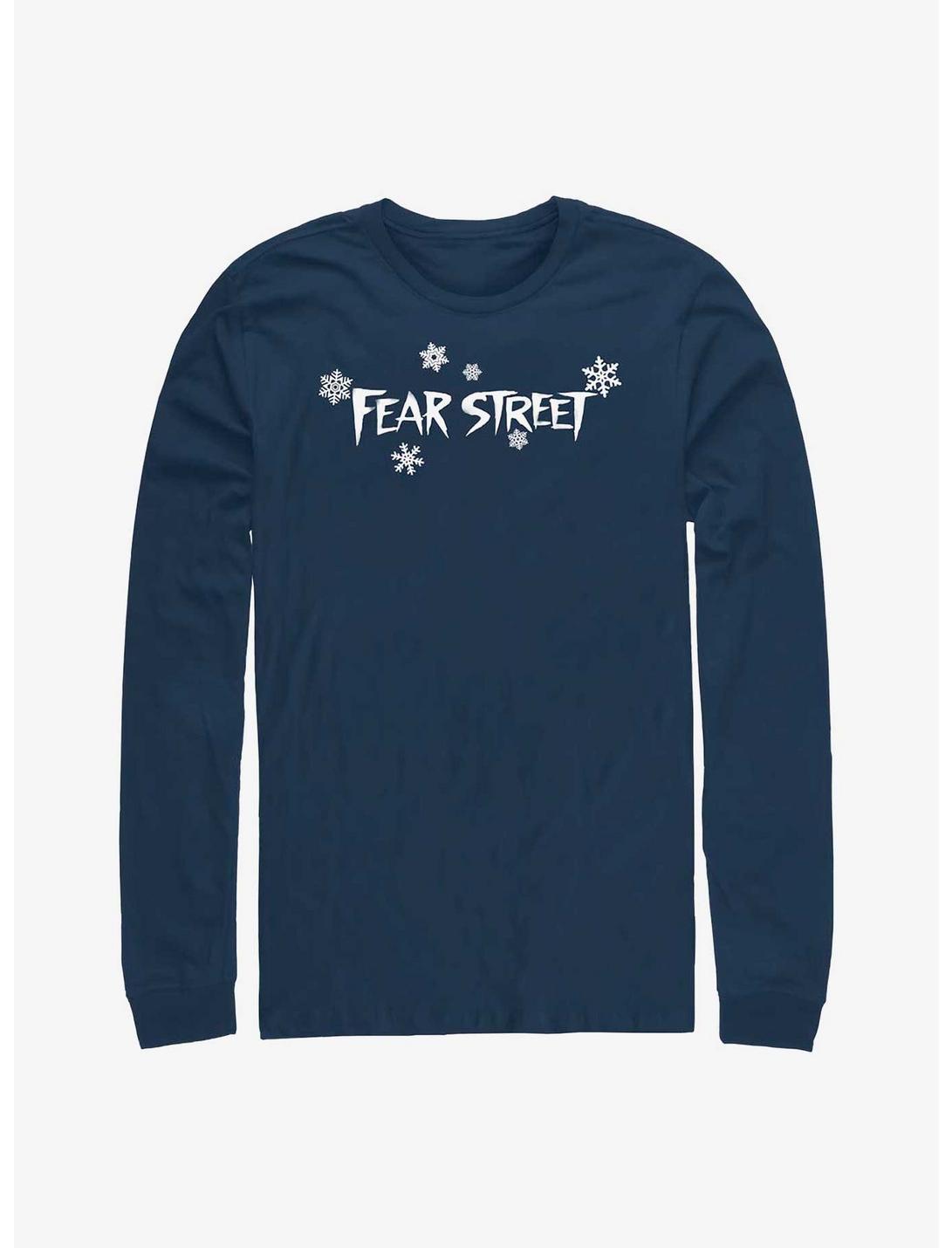 Fear Street Holiday Style Logo Long-Sleeve T-Shirt, NAVY, hi-res