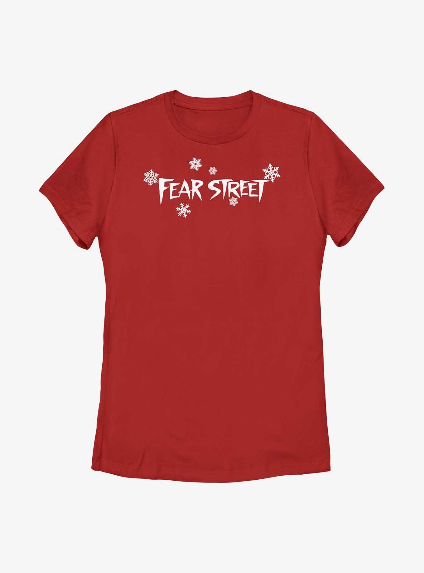 Fear Street Holiday Style Logo Womens T-Shirt, RED, hi-res