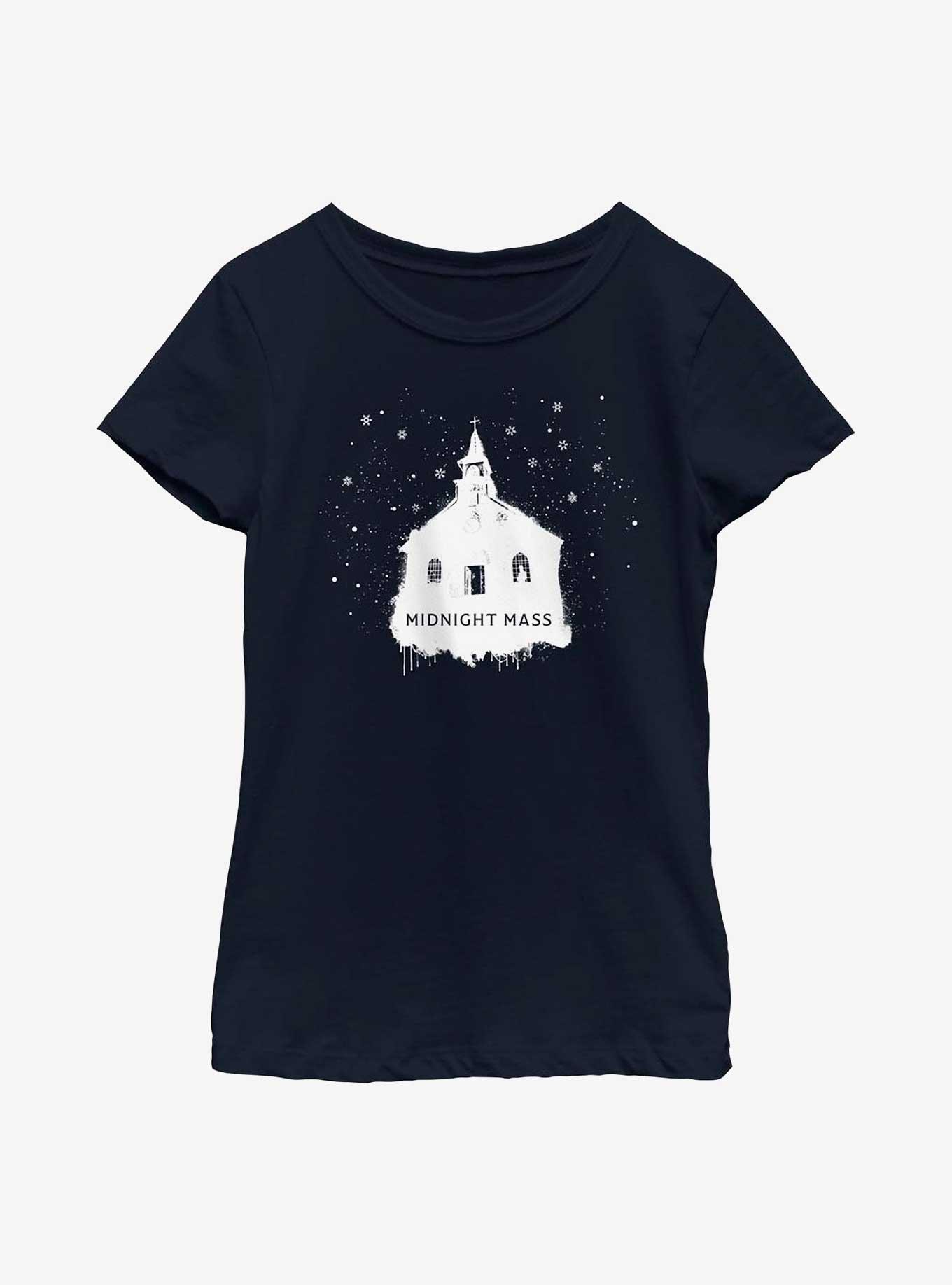 Midnight Mass Snowy Church Youth Girls T-Shirt, , hi-res