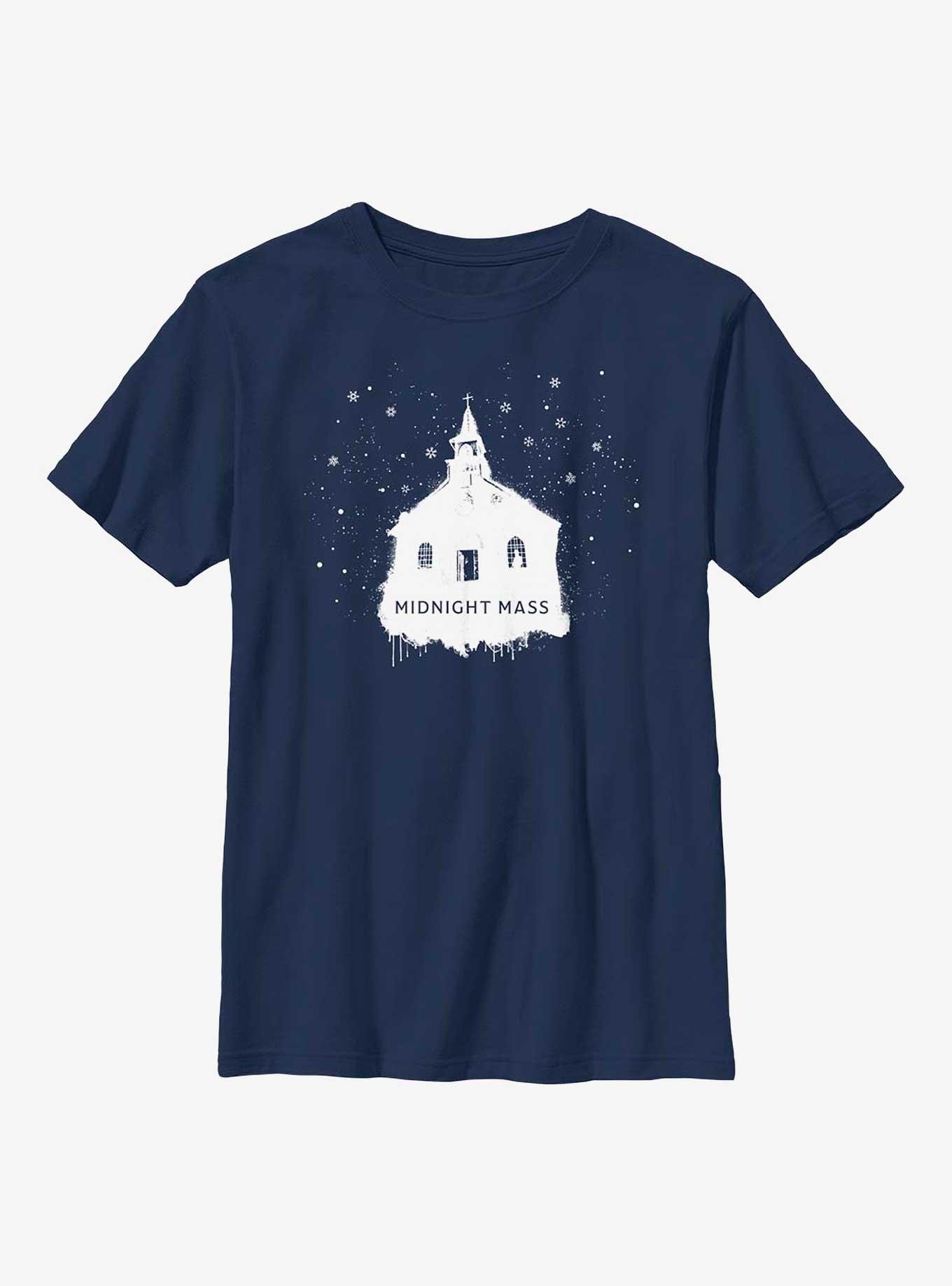 Midnight Mass Snowy Church Youth T-Shirt, , hi-res
