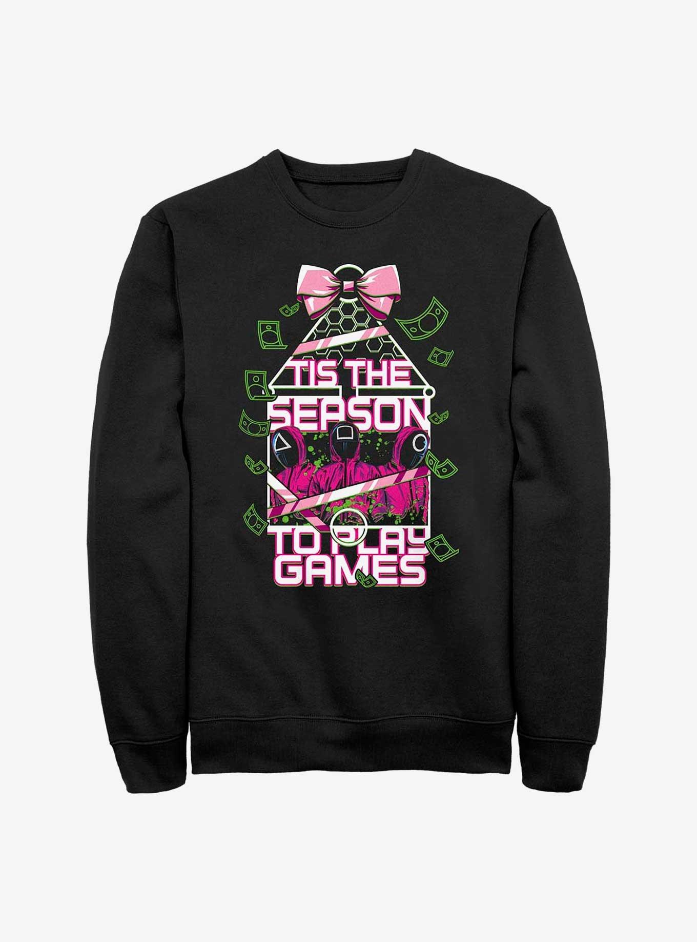 Squid Game Tis The Season To Play Games Sweatshirt, BLACK, hi-res