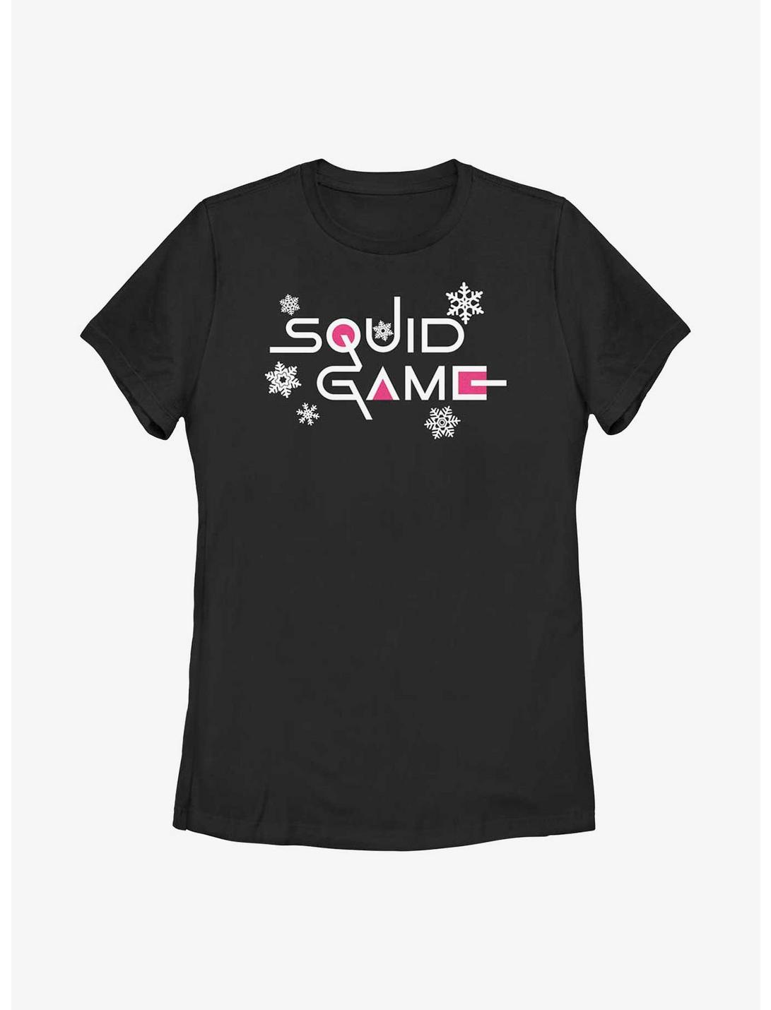 Squid Game Holiday Style Logo Womens T-Shirt, BLACK, hi-res
