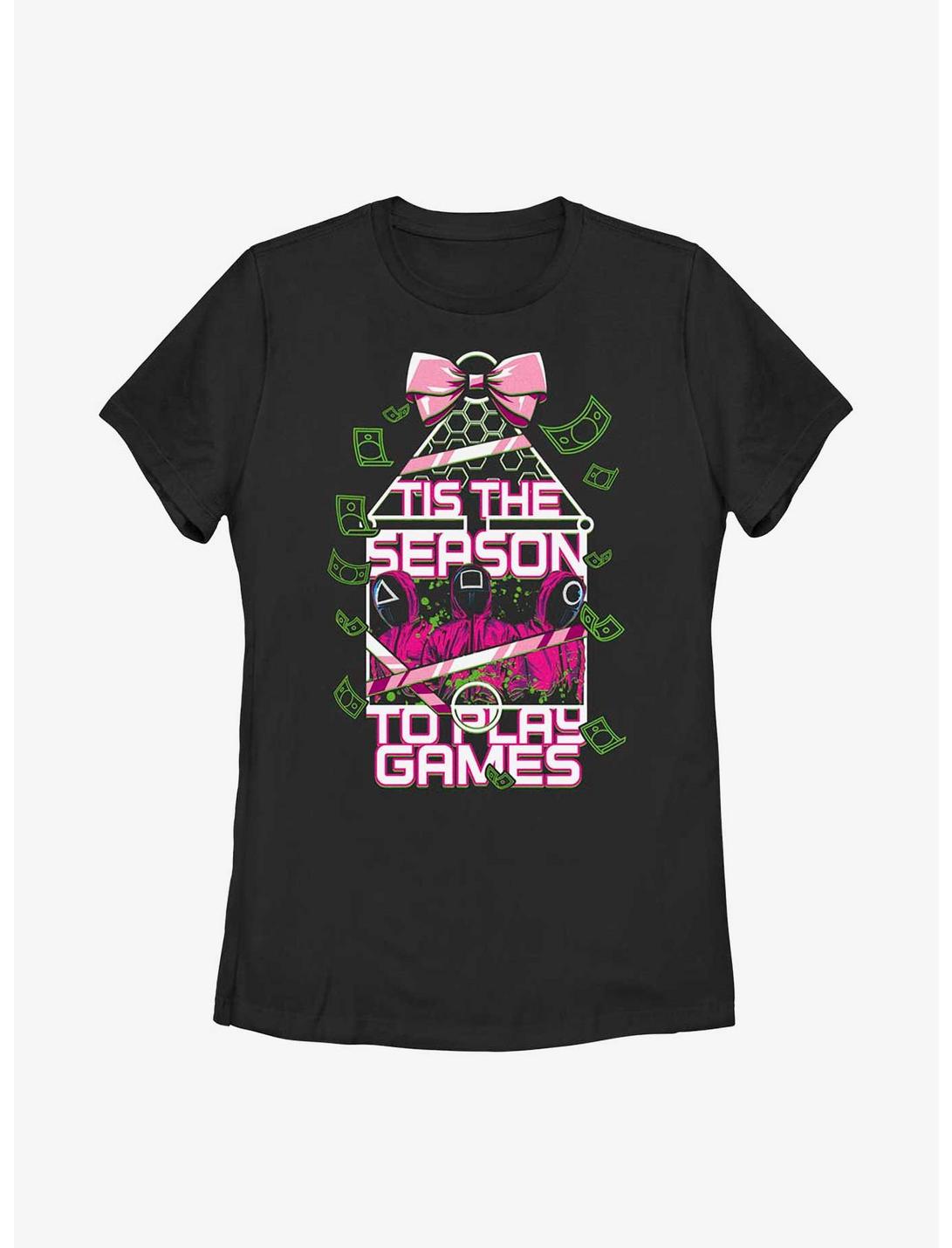 Squid Game Tis The Season To Play Games Womens T-Shirt, BLACK, hi-res