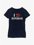 Stranger Things Demogorgon Hanukkah Youth Girls T-Shirt, NAVY, hi-res