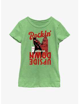 Stranger Things Holiday Rockin' Around Eddie Munson Youth Girls T-Shirt, , hi-res