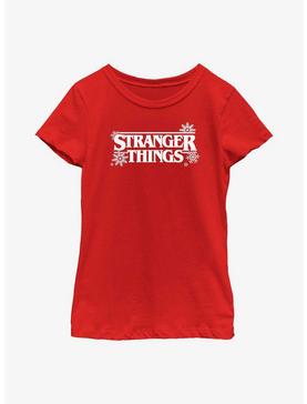 Stranger Things Holiday Style Logo Youth Girls T-Shirt, , hi-res