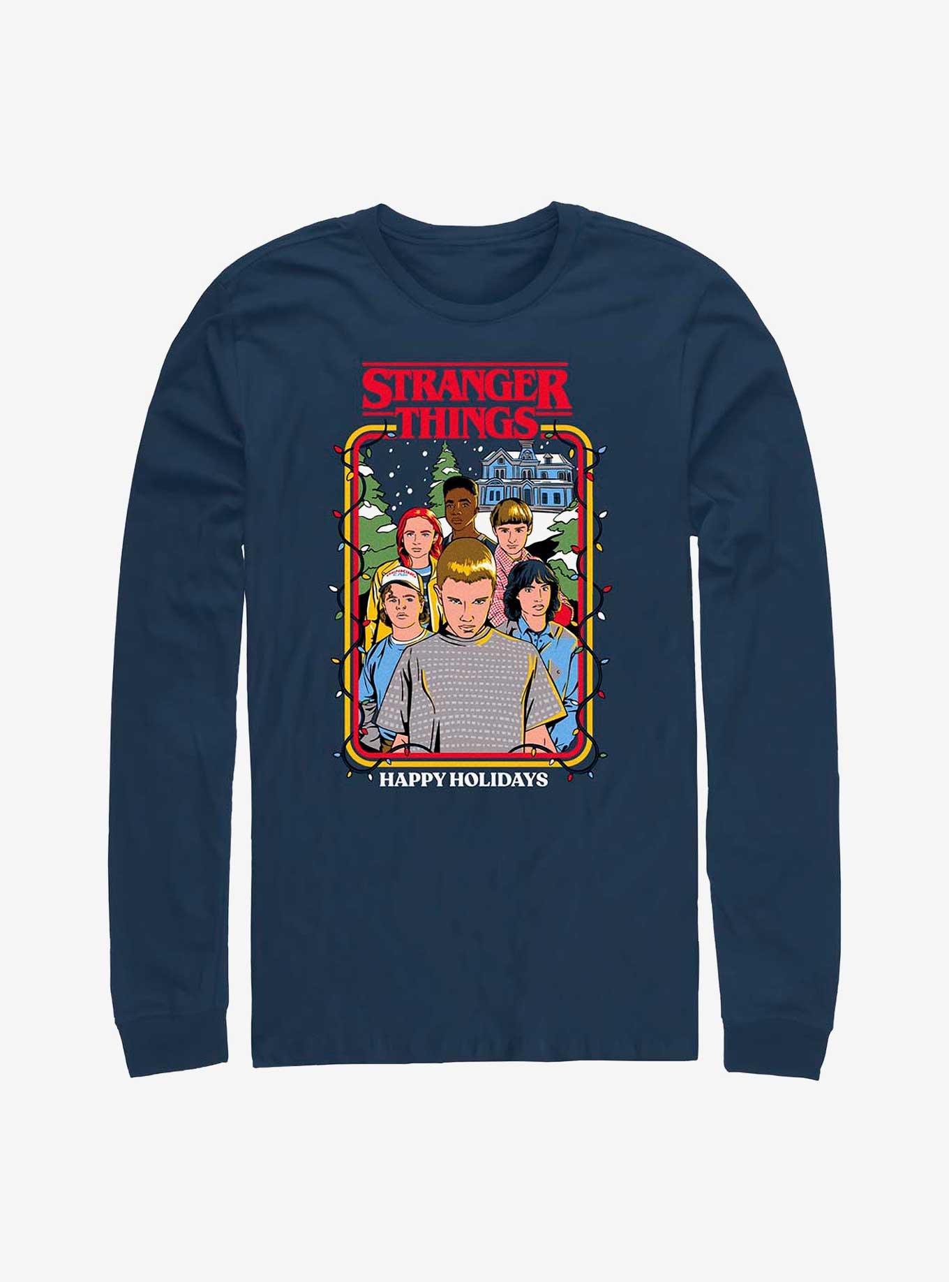Stranger Things Happy Holidays Group Long-Sleeve T-Shirt, , hi-res