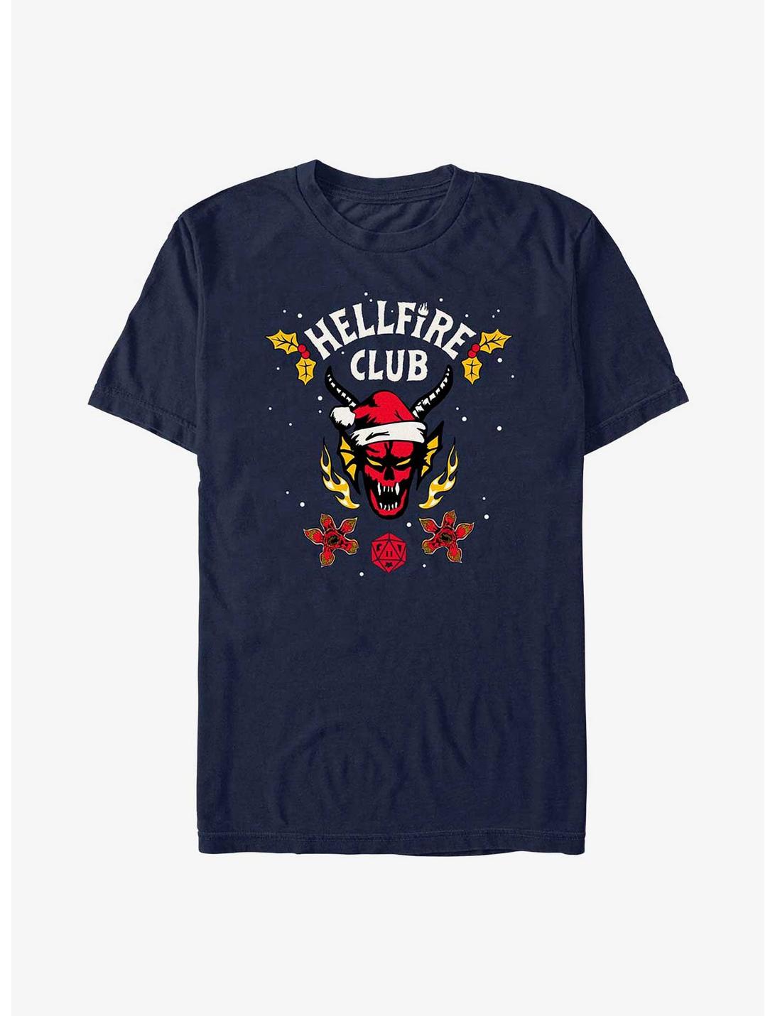 Stranger Things Holiday Style Hellfire Club T-Shirt, NAVY, hi-res