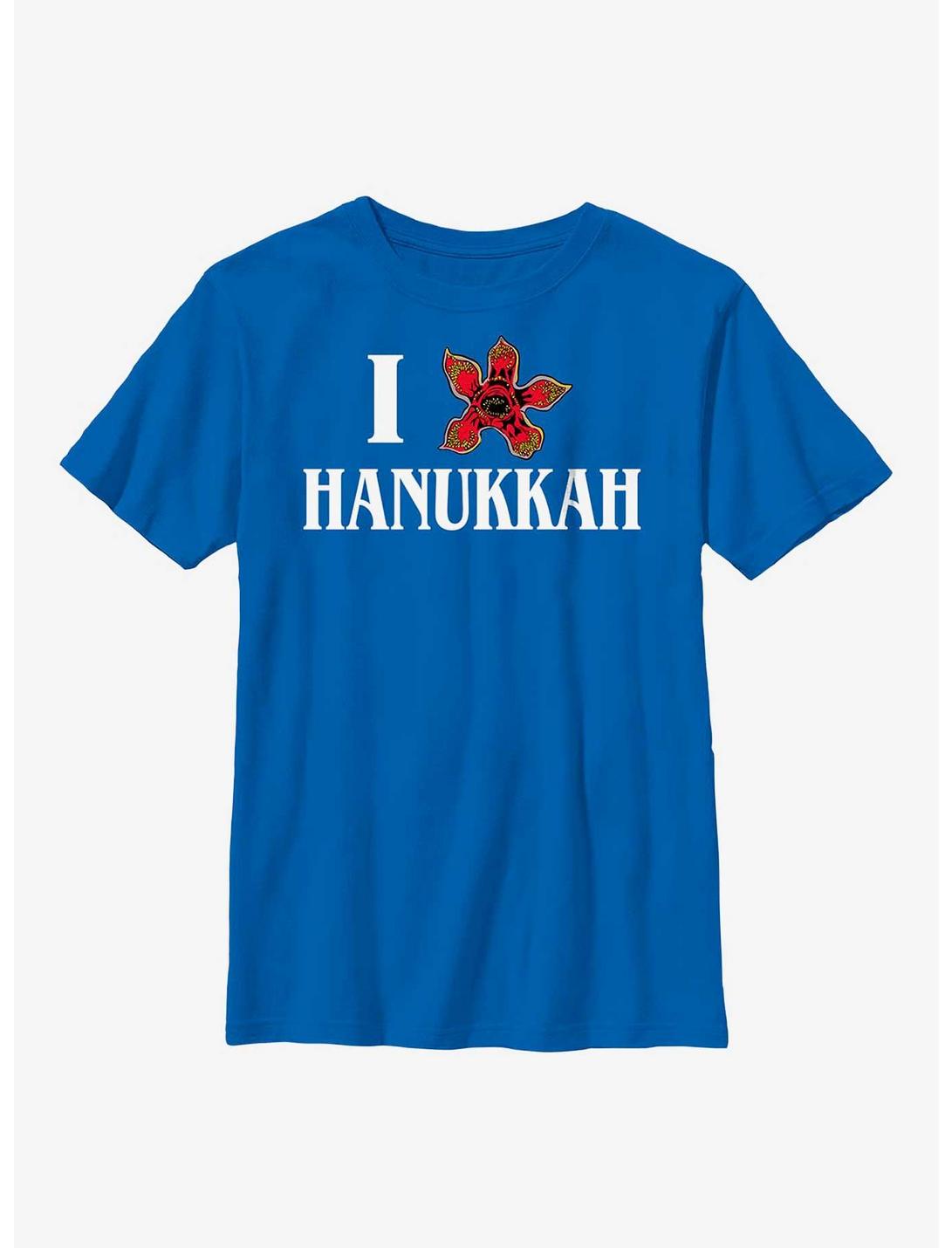 Stranger Things Demogorgon Hanukkah Youth T-Shirt, ROYAL, hi-res