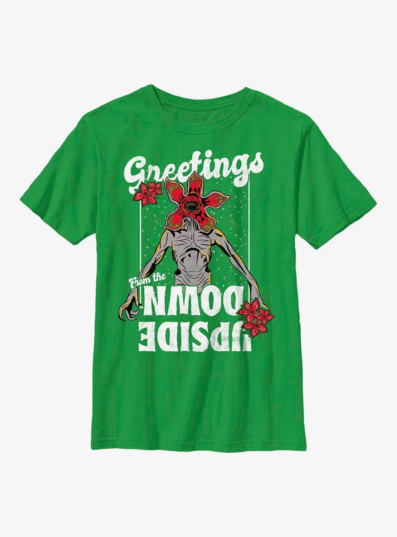 Stranger Things Demogorgon Season's Greetings Youth T-Shirt, KELLY, hi-res