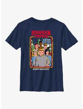 Stranger Things Happy Holidays Group Youth T-Shirt, , hi-res