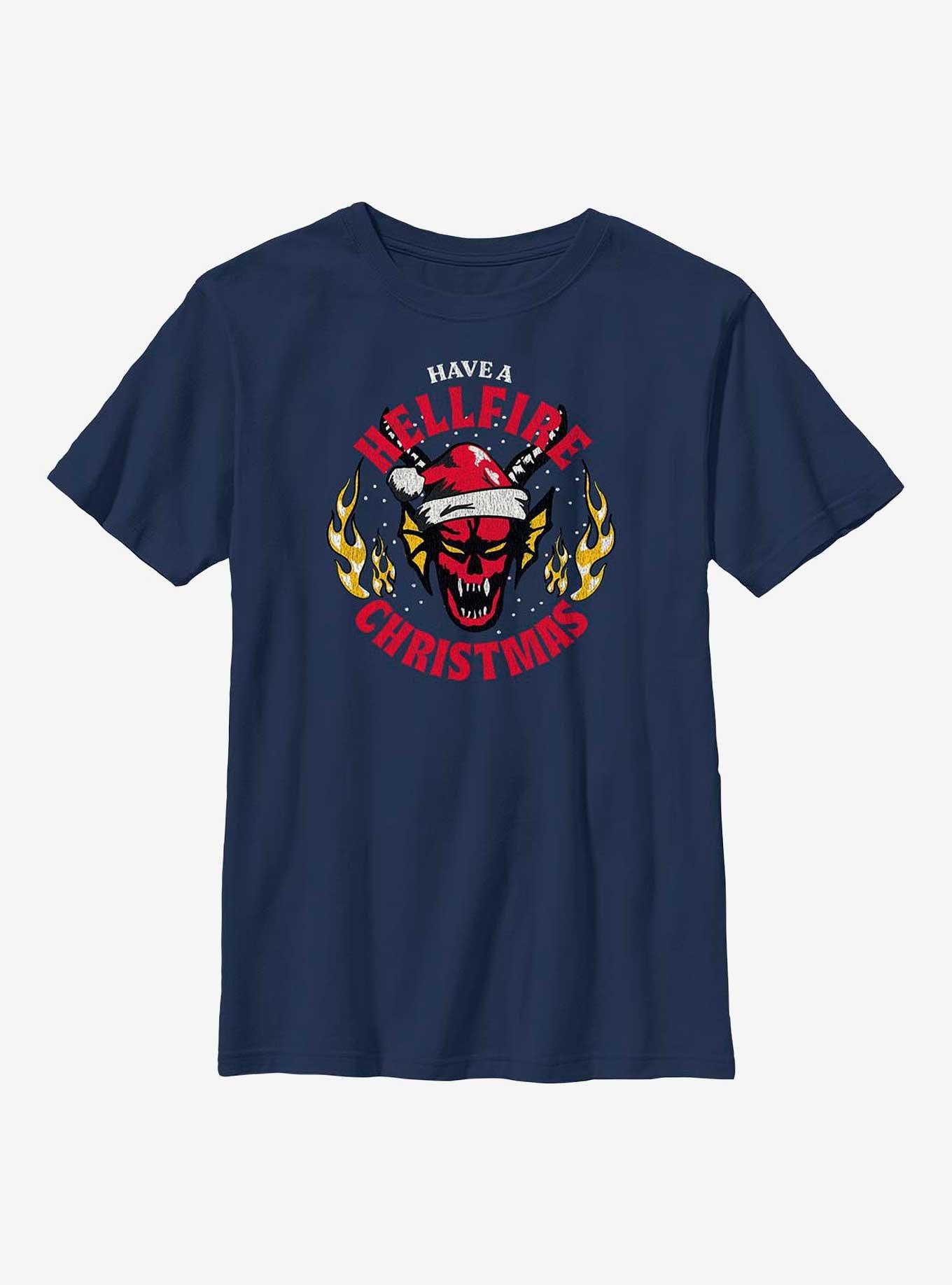 Stranger Things Have A Hellfire Christmas Youth T-Shirt, , hi-res