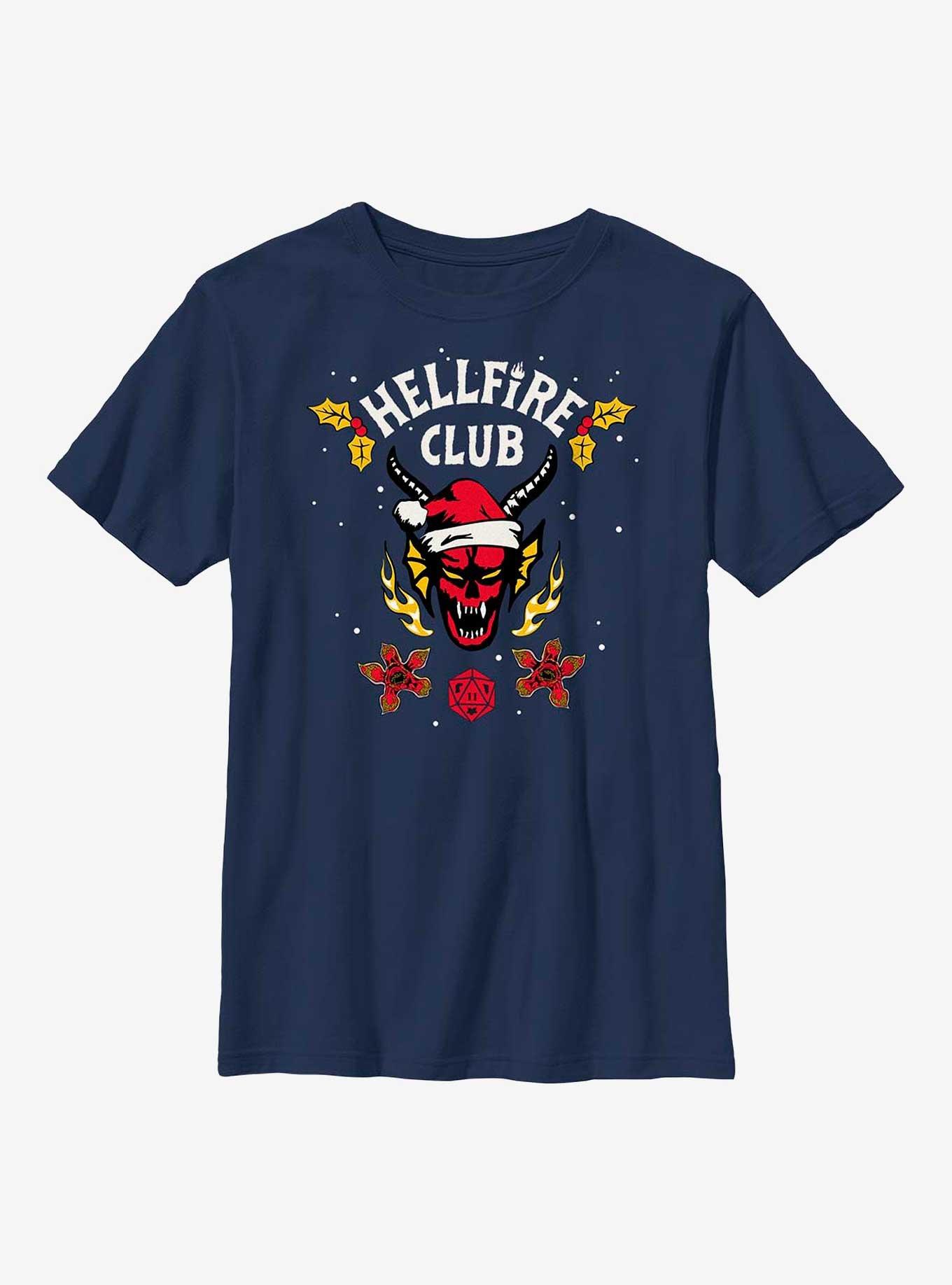 Stranger Things Holiday Style Hellfire Club Youth T-Shirt, , hi-res