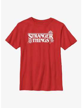 Stranger Things Holiday Style Logo Youth T-Shirt, , hi-res