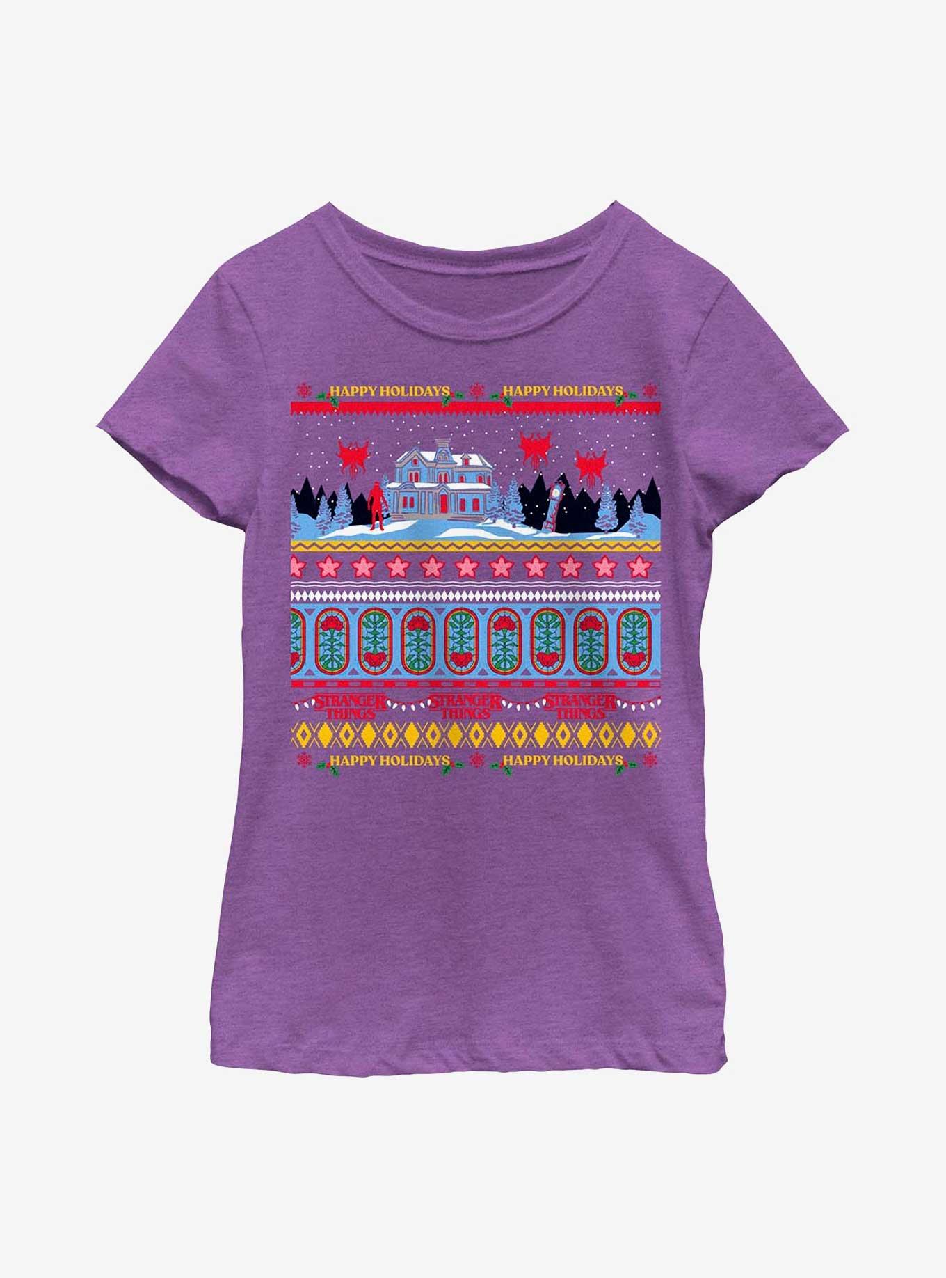 Stranger Things Creel House Ugly Sweater Youth Girls T-Shirt, , hi-res