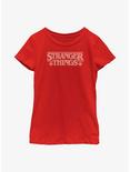 Stranger Things Holiday Knitted Logo Youth Girls T-Shirt, RED, hi-res