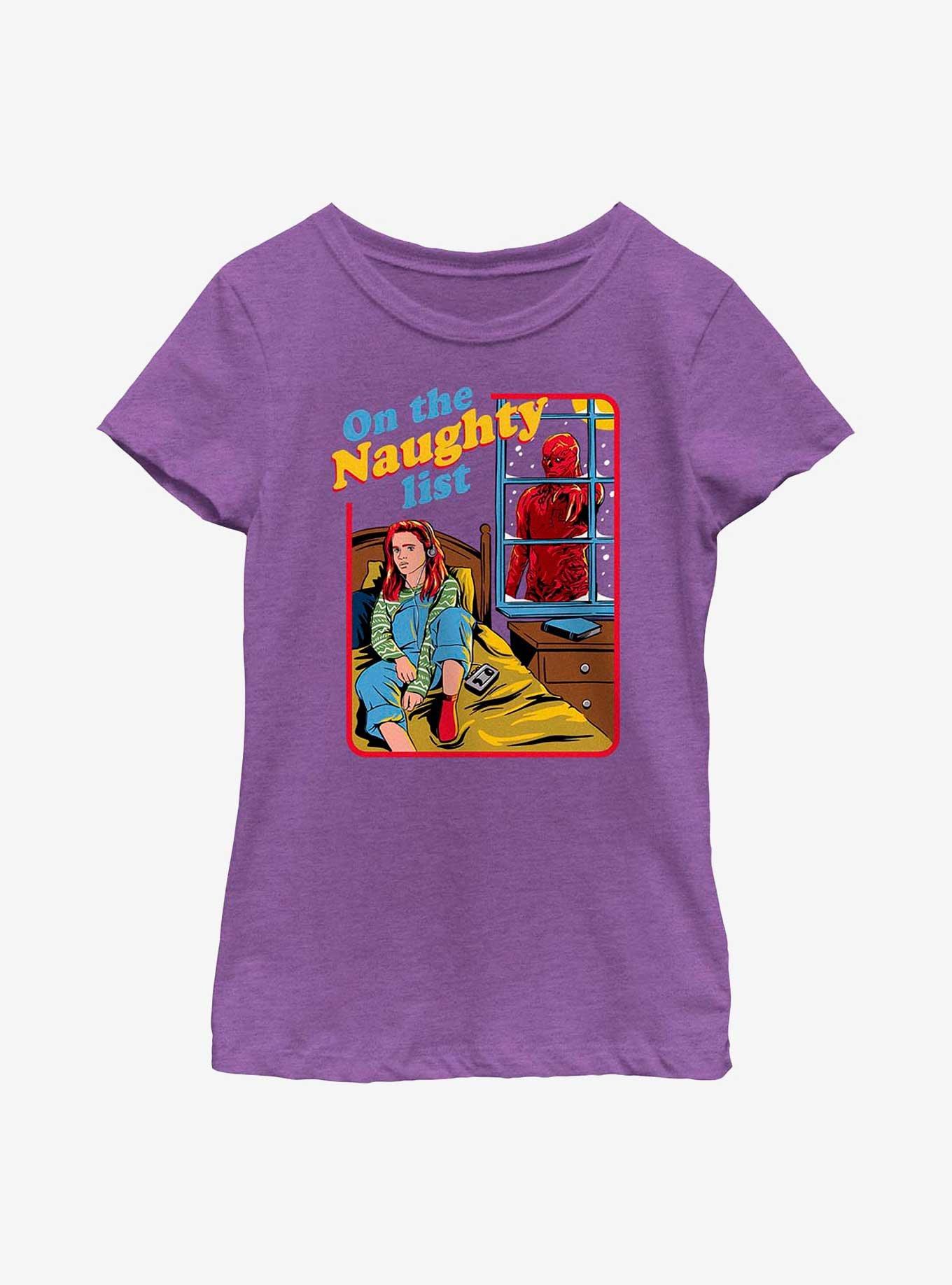 Stranger Things Max On The Naughty List Youth Girls T-Shirt, PURPLE BERRY, hi-res