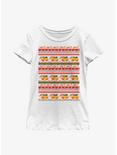 Stranger Things Surfer Boy Pizza Ugly Sweater Youth Girls T-Shirt, WHITE, hi-res
