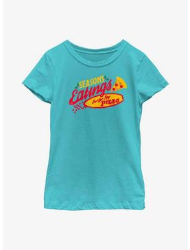 Stranger Things Season's Eatings Surfer Boy Pizza Logo Youth Girls T-Shirt, , hi-res