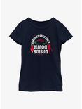 Stranger Things Season's Greetings From The Upside Down Youth Girls T-Shirt, NAVY, hi-res