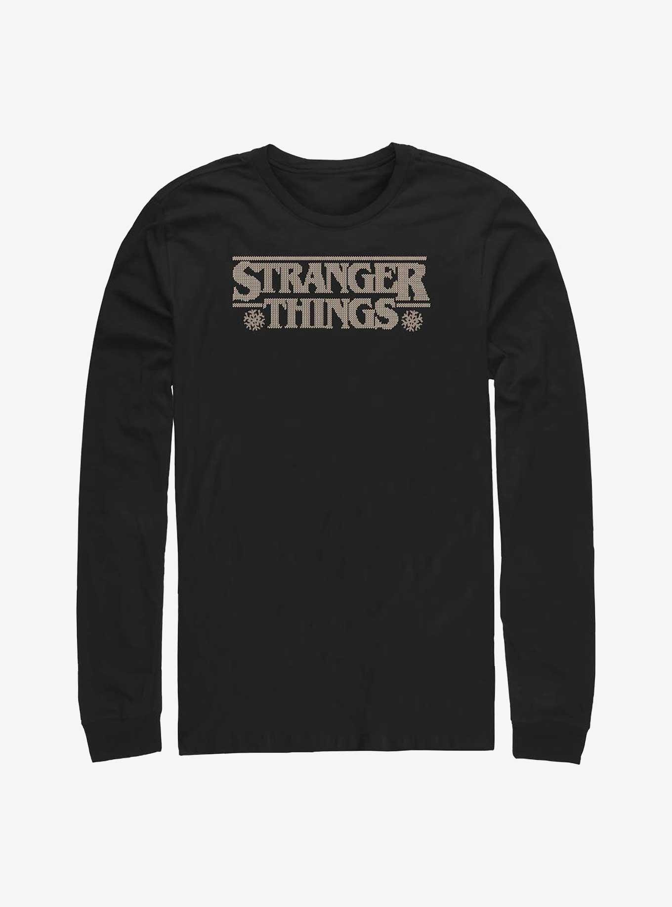Stranger Things Holiday Knitted Logo Long-Sleeve T-Shirt, , hi-res