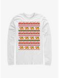 Stranger Things Surfer Boy Pizza Ugly Sweater Long-Sleeve T-Shirt, WHITE, hi-res
