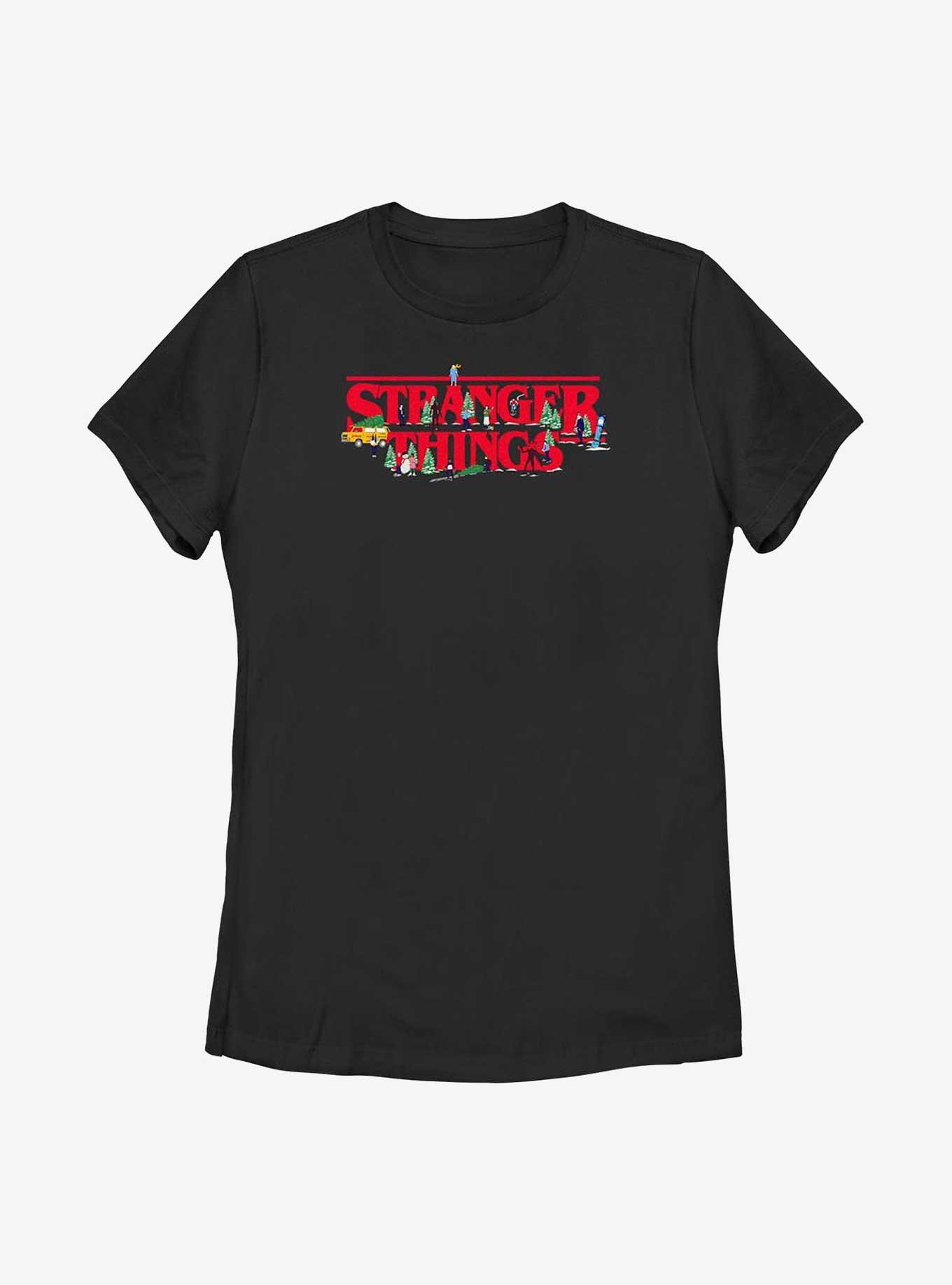 Stranger Things Christmas Scene Logo Womens T-Shirt, , hi-res