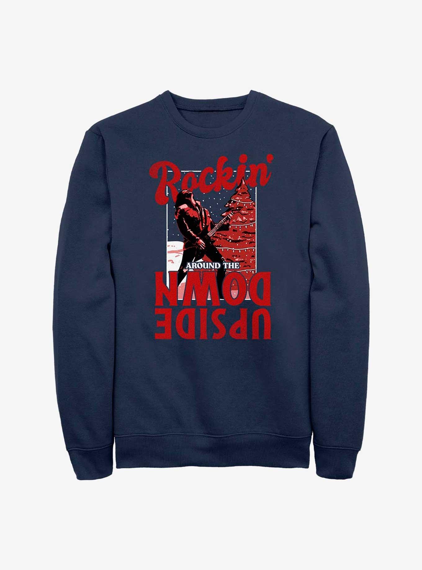 Stranger Things Holiday Rockin' Around Eddie Munson Sweatshirt, NAVY, hi-res