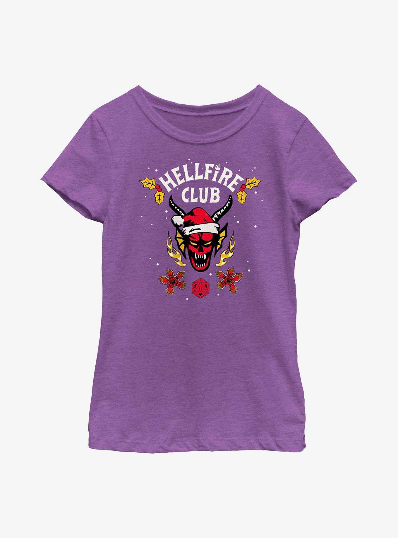 Stranger Things Holiday Style Hellfire Club Youth Girls T-Shirt, , hi-res