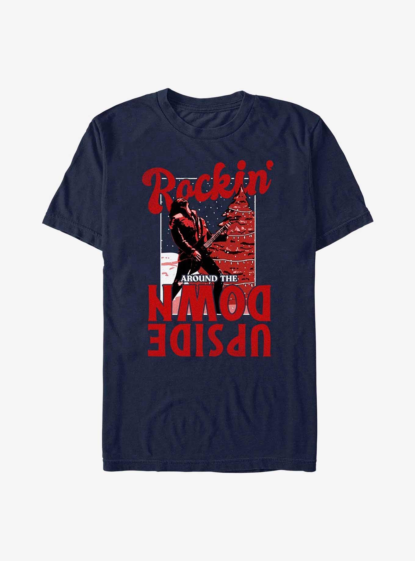 Stranger Things Holiday Rockin' Around Eddie Munson T-Shirt, NAVY, hi-res