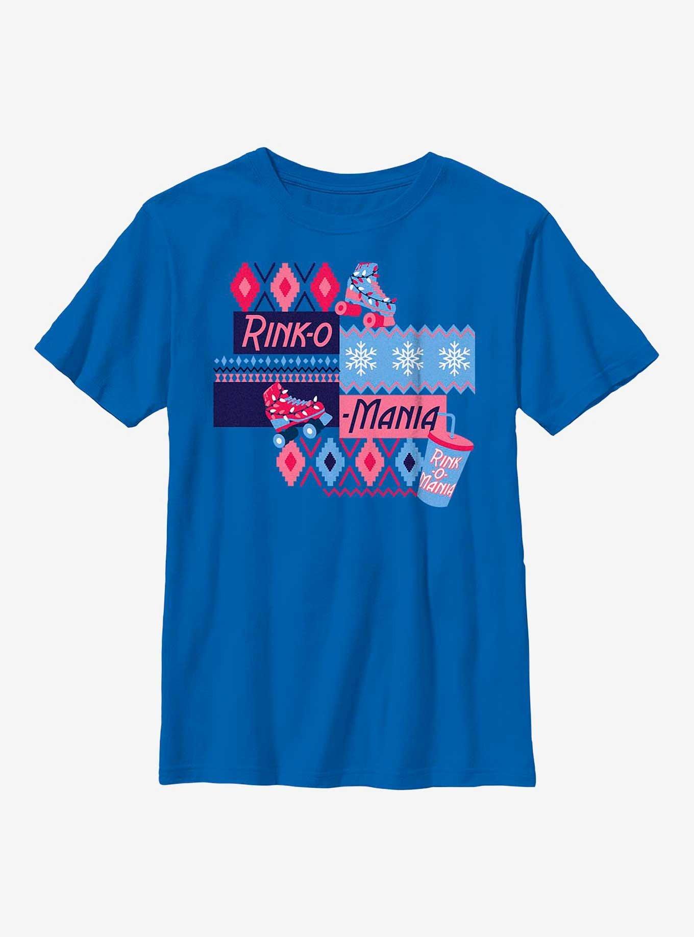 Stranger Things Holiday Rink-O-Mania Youth T-Shirt, ROYAL, hi-res