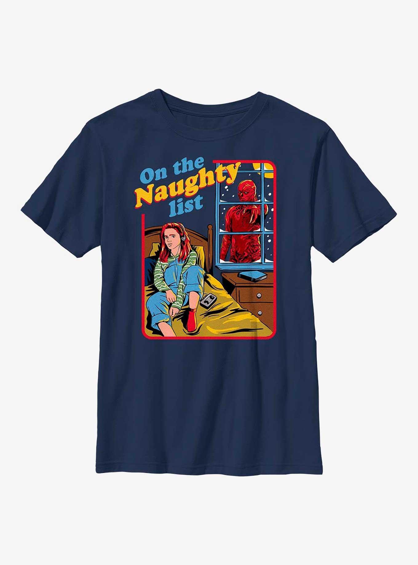 Stranger Things Max On The Naughty List Youth T-Shirt, NAVY, hi-res