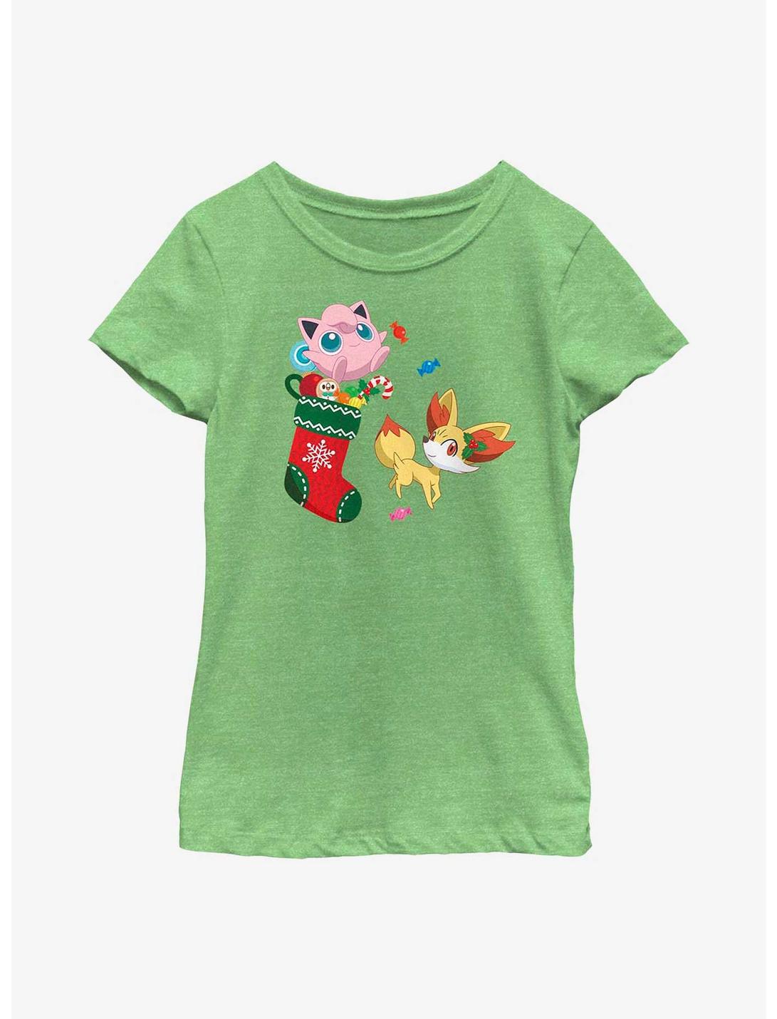 Pokémon Jigglypuff And Fennekin Gift Stocking Youth Girls T-Shirt, GRN APPLE, hi-res