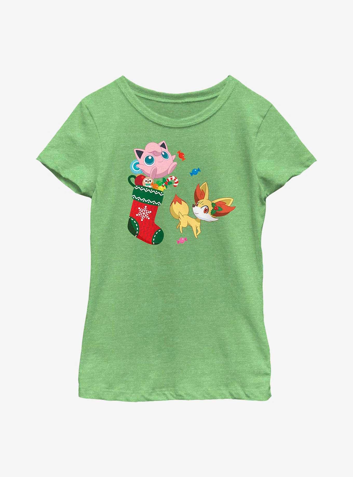 Pok&eacute;mon Jigglypuff And Fennekin Gift Stocking Youth Girls T-Shirt, GRN APPLE, hi-res