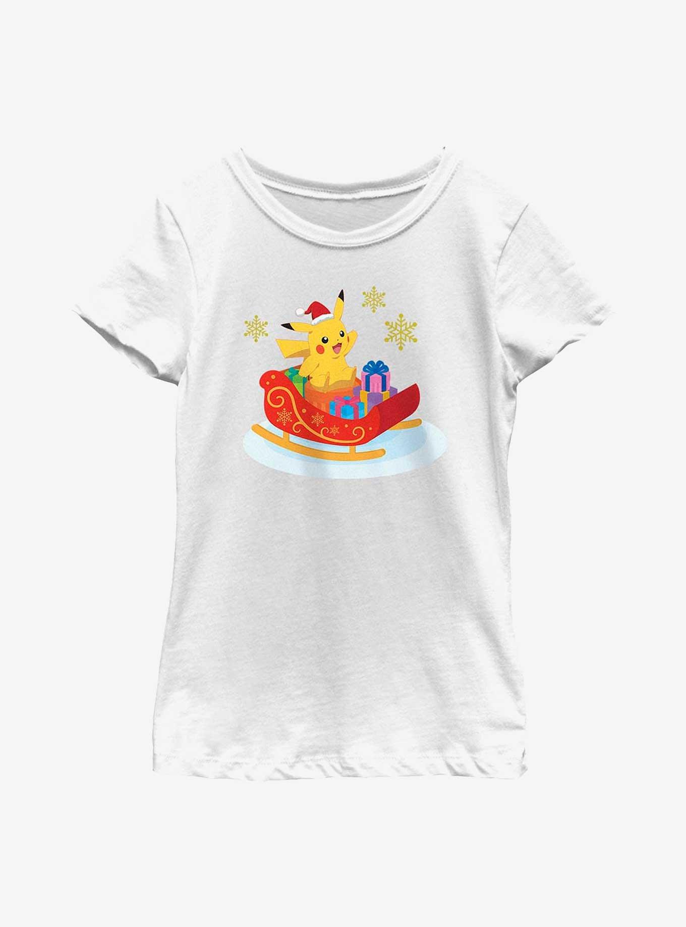 Pok&eacute;mon Pikachu Christmas Ride Youth Girls T-Shirt, , hi-res