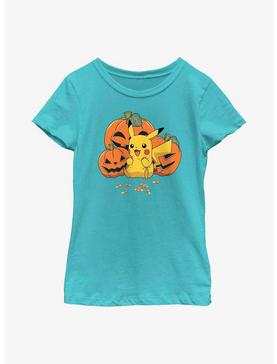 Pokémon Pumpkins And Candy Corn Pikachu Youth Girls T-Shirt, , hi-res