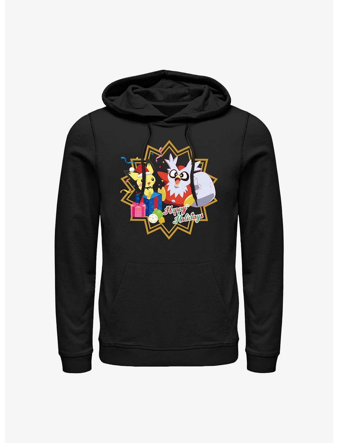 Pokémon Pichu And Delibird Holiday Party Hoodie, BLACK, hi-res