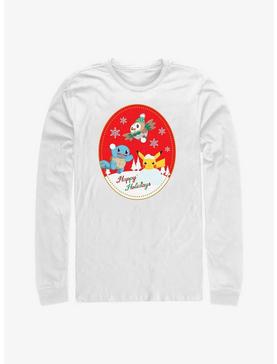 Pokémon Holiday Badge Squirtle, Rowlet And Pikachu Long-Sleeve T-Shirt, , hi-res
